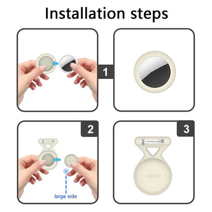 For Apple AirTag Silicone Case Cartoon Brooch Design Washable Bluetooth Tracker Cover