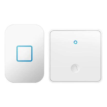 CACAZI FA88 Adjustable Volume Door Bell Kit Type 86 Big Panel Button Wireless Doorbell with 1 Transmitter+1 Receiver