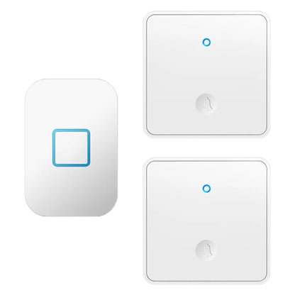 CACAZI FA88 Type 86 Big Panel Button Wireless Doorbell Adjustable Volume Door Bell Kit with 2 Transmitters+1 Receiver
