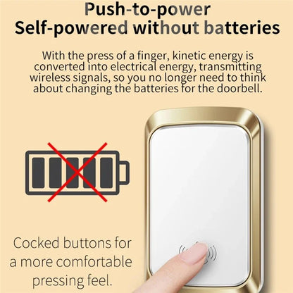 CACAZI FA29PRO 5 Volume Levels Wireless Doorbell Mini Chime Door Bell Kit with 1 Transmitter+1 Receiver