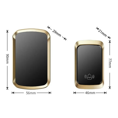 CACAZI FA29PRO 5 Volume Levels Wireless Doorbell Mini Chime Door Bell Kit with 1 Transmitter+1 Receiver