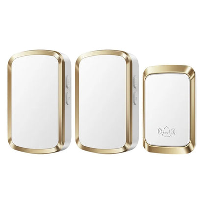 CACAZI FA29PRO Wireless Doorbell 5 Volume Levels Chime Door Bell Kit with 1 Transmitter+2 Receivers