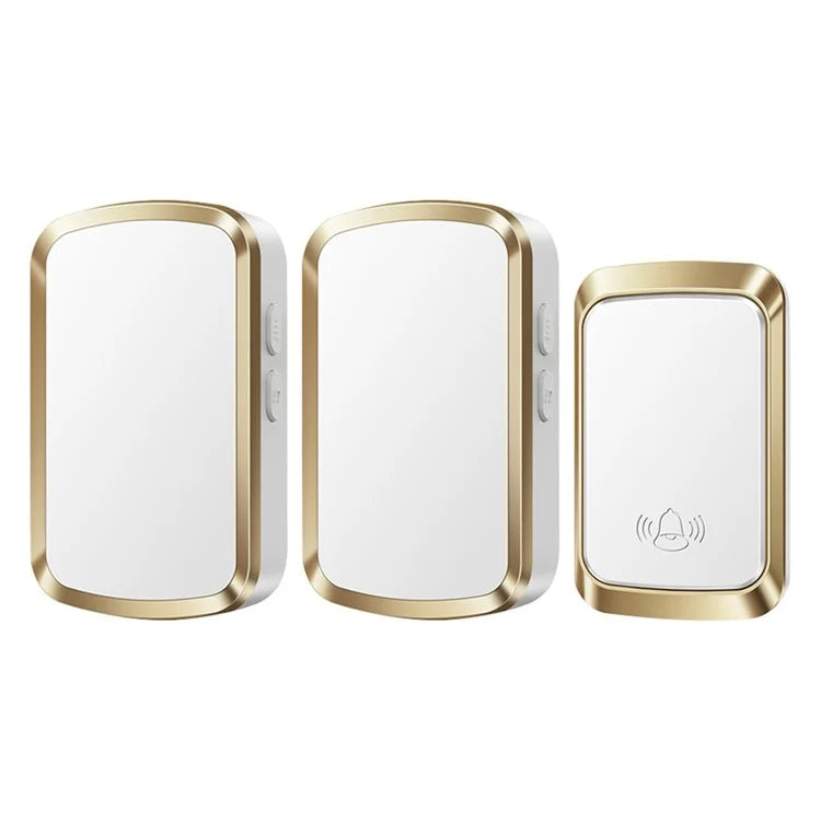 CACAZI FA29PRO Wireless Doorbell 5 Volume Levels Chime Door Bell Kit with 1 Transmitter+2 Receivers