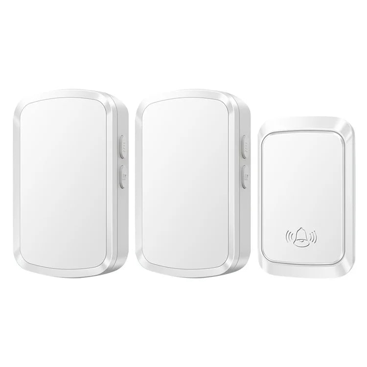 CACAZI FA29PRO Wireless Doorbell 5 Volume Levels Chime Door Bell Kit with 1 Transmitter+2 Receivers