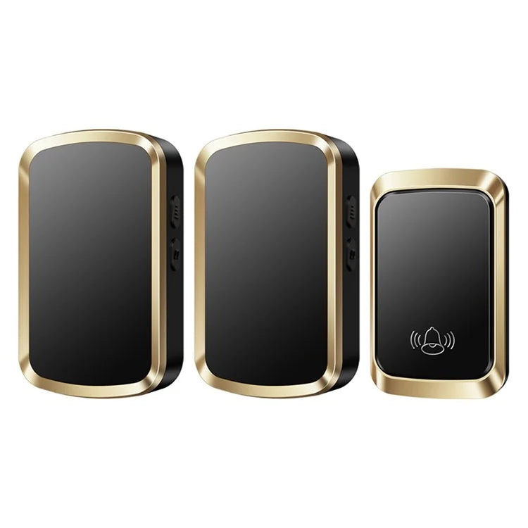 CACAZI FA29PRO Wireless Doorbell 5 Volume Levels Chime Door Bell Kit with 1 Transmitter+2 Receivers