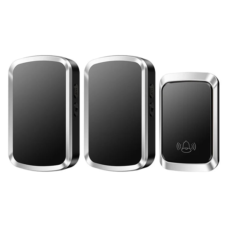 CACAZI FA29PRO Wireless Doorbell 5 Volume Levels Chime Door Bell Kit with 1 Transmitter+2 Receivers