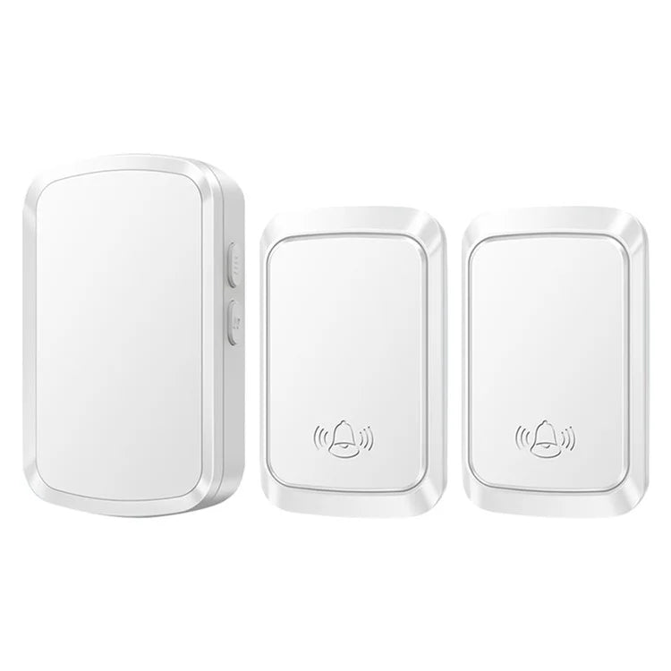 CACAZI FA29PRO Home Wireless Doorbell 5 Volume Levels Chime Door Bell Kit with 2 Transmitters+1 Receiver