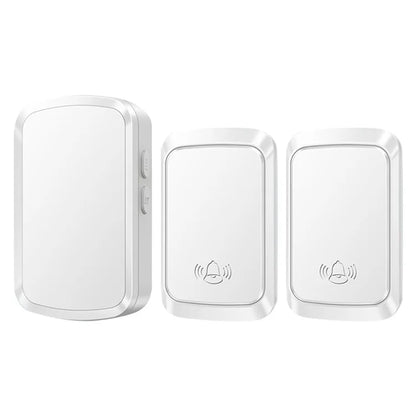 CACAZI FA29PRO Home Wireless Doorbell 5 Volume Levels Chime Door Bell Kit with 2 Transmitters+1 Receiver