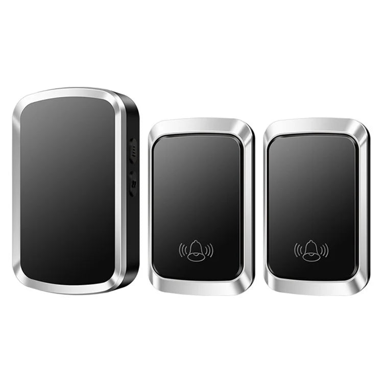 CACAZI FA29PRO Home Wireless Doorbell 5 Volume Levels Chime Door Bell Kit with 2 Transmitters+1 Receiver