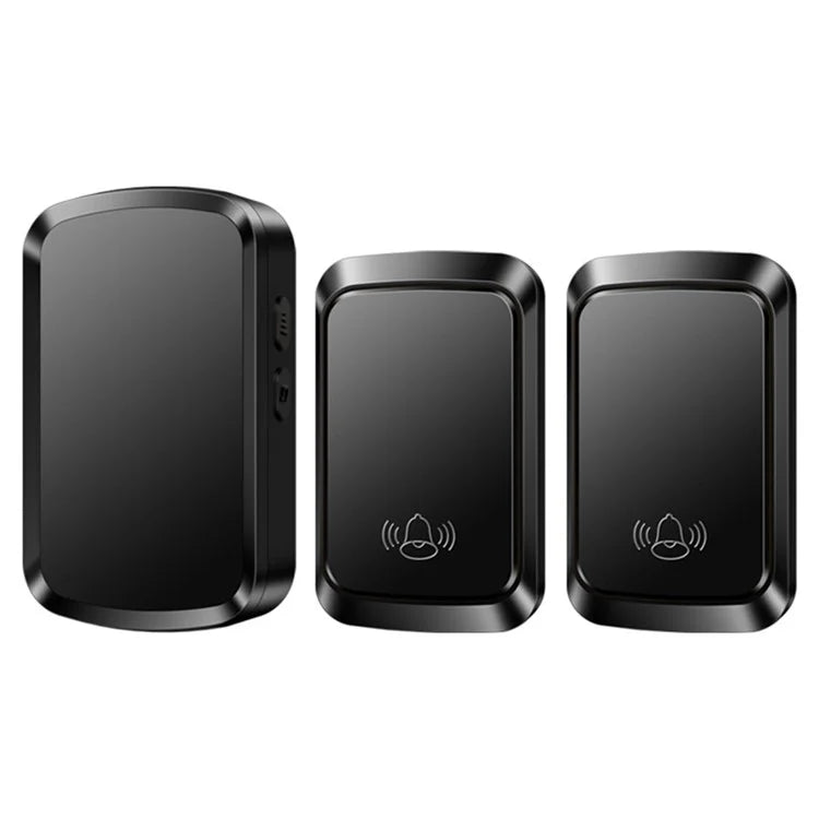 CACAZI FA29PRO Home Wireless Doorbell 5 Volume Levels Chime Door Bell Kit with 2 Transmitters+1 Receiver