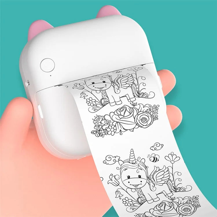 M6 Mini Sticker Printer Bluetooth Thermal Printer with 5 Rolls Paper + 5 Rolls Sticker + 3 Rolls Color Paper