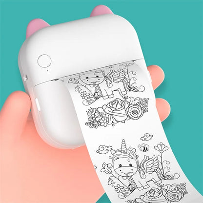 M6 Mini Sticker Printer Bluetooth Thermal Printer with 5 Rolls Paper + 5 Rolls Sticker + 3 Rolls Color Paper