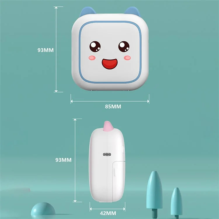 M6 Mini Sticker Printer Bluetooth Thermal Printer with 5 Rolls Paper + 5 Rolls Sticker + 3 Rolls Color Paper