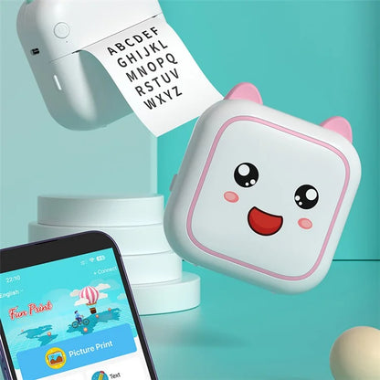M6 Mini Sticker Printer Bluetooth Thermal Printer with 5 Rolls Paper + 5 Rolls Sticker + 3 Rolls Color Paper
