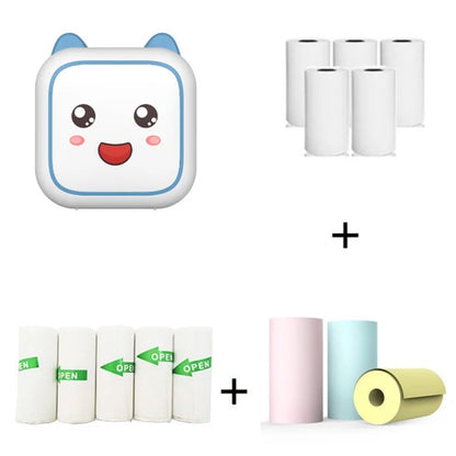 M6 Mini Sticker Printer Bluetooth Thermal Printer with 5 Rolls Paper + 5 Rolls Sticker + 3 Rolls Color Paper