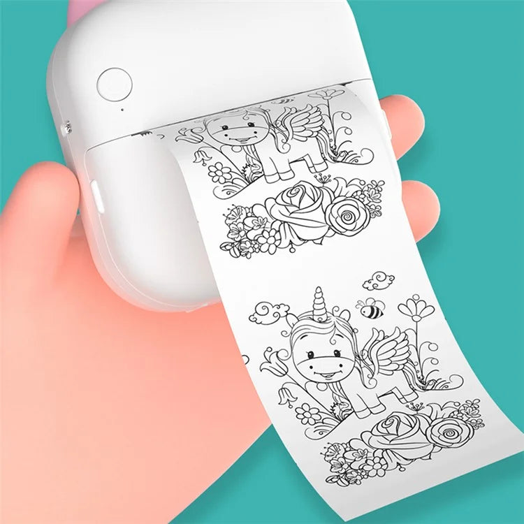 M5 Portable Bluetooth Receipt Thermal Printer with 1 Roll Printing Paper for Photo Journal Notes Memo