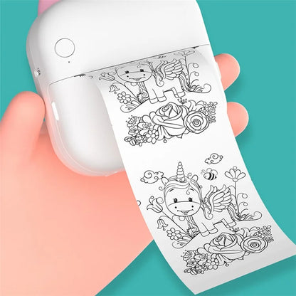M5 Portable Bluetooth Receipt Thermal Printer with 1 Roll Printing Paper for Photo Journal Notes Memo
