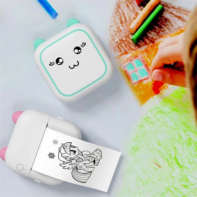 M5 Portable Bluetooth Receipt Thermal Printer with 1 Roll Printing Paper for Photo Journal Notes Memo