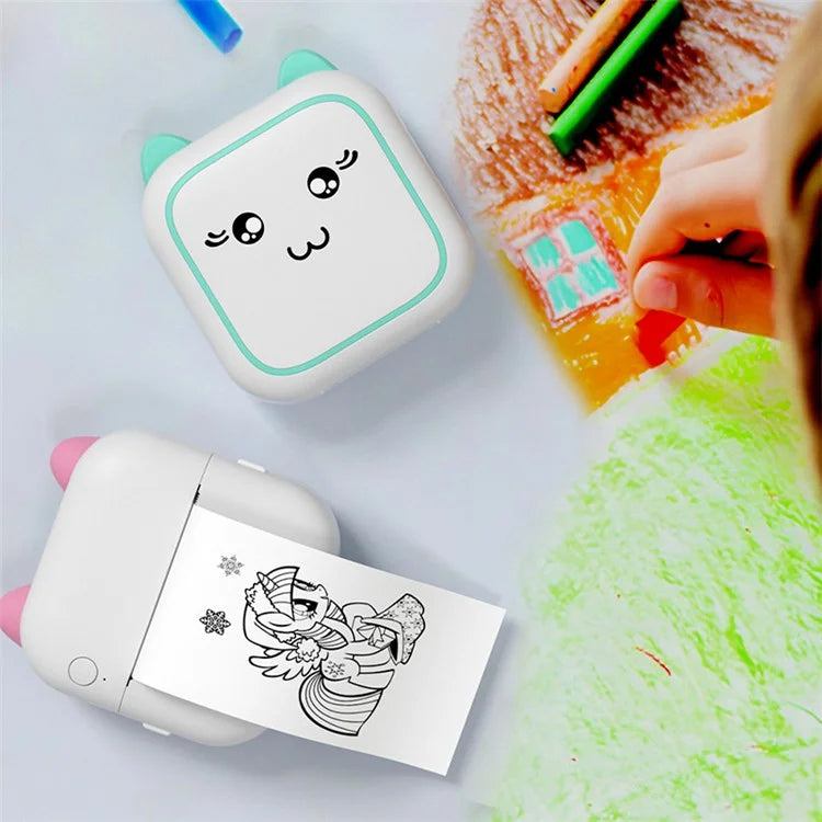 M5 Pocket-Size Sticker Printer Bluetooth Thermal Printer with 5 Rolls Paper + 5 Rolls Sticker + 3 Rolls Color Paper