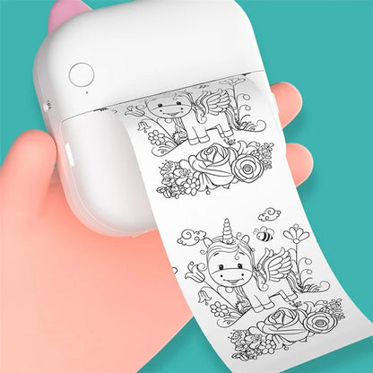 M5 Pocket-Size Sticker Printer Bluetooth Thermal Printer with 5 Rolls Paper + 5 Rolls Sticker + 3 Rolls Color Paper