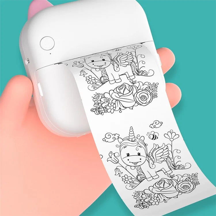 M5 Pocket-Size Sticker Printer Bluetooth Thermal Printer with 5 Rolls Paper + 5 Rolls Sticker + 3 Rolls Color Paper