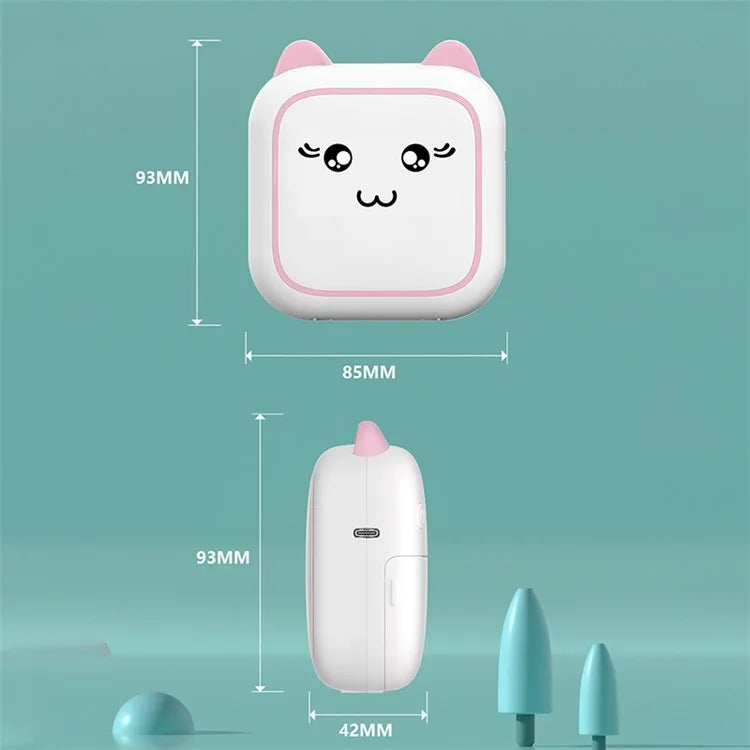 M5 Pocket-Size Sticker Printer Bluetooth Thermal Printer with 5 Rolls Paper + 5 Rolls Sticker + 3 Rolls Color Paper