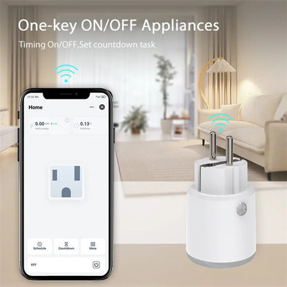 NEO NAS-WR10WM Tuya WiFi Smart Plug with Power Meter 16A Smart Home Power Plug Socket, EU Plug