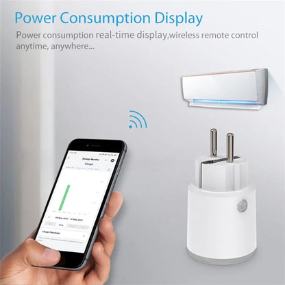 NEO NAS-WR10WM Tuya WiFi Smart Plug with Power Meter 16A Smart Home Power Plug Socket, EU Plug