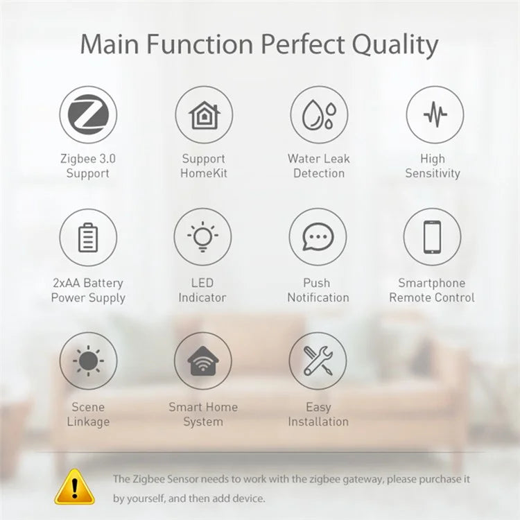 NEO NAS-WS02BH Tuya HomeKit and ZigBee Smart Water Detector Full Water Level Sensor