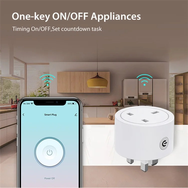 NEO NAS-WR16B Tuya ZigBee 3.0 Smart Socket Plug 16A Smartphone Control Power Plug with Power Meter, UK Plug