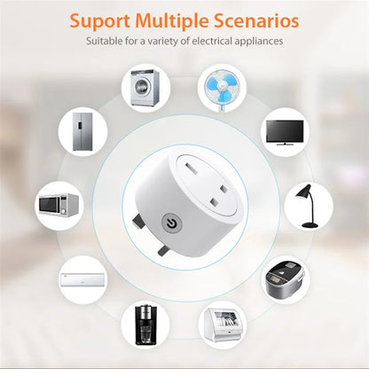 NEO NAS-WR16B Tuya ZigBee 3.0 Smart Socket Plug 16A Smartphone Control Power Plug with Power Meter, UK Plug