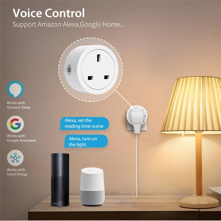 NEO NAS-WR16B Tuya ZigBee 3.0 Smart Socket Plug 16A Smartphone Control Power Plug with Power Meter, UK Plug