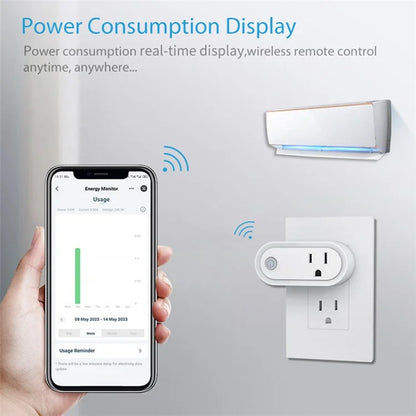 NEO NAS-WR12WM Power Consumption Display Tuya Matter WiFi Plug Remote Control 15A Socket