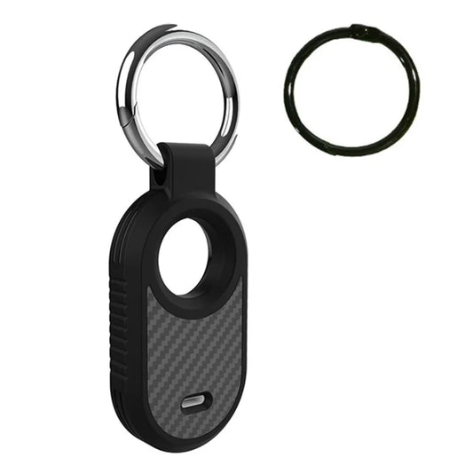 Carbon Fiber Pattern TPU for Samsung Galaxy SmartTag2 Bluetooth Tracker Protective Case with Buckle