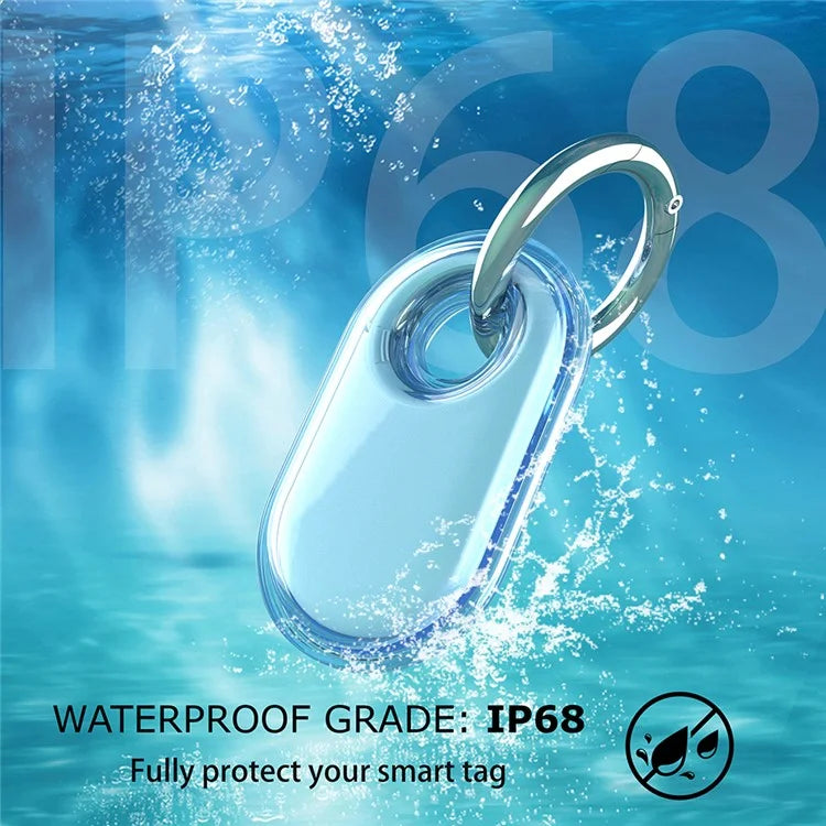 For Samsung Galaxy SmartTag2 Case Bluetooth Tracker IP68 Waterproof Clear TPU Cover with Buckle