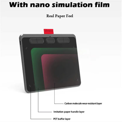 ACEPEN AP604B Plastic Case Ultra Thin Digital Graphic Board Drawing Tablet + 8192 Levels Pressure Battery-free Passive Stylus