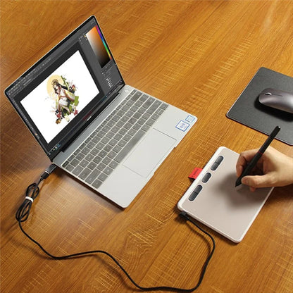 ACEPEN AP604B Plastic Case Ultra Thin Digital Graphic Board Drawing Tablet + 8192 Levels Pressure Battery-free Passive Stylus