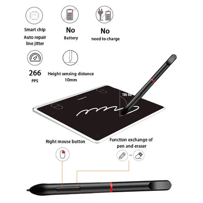 ACEPEN AP604 Digital Graphic Drawing Tablet Ultra Thin Aluminum Case Board with 8192 Levels Pressure Battery-free Passive Stylus