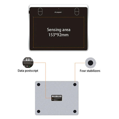 ACEPEN AP604 Digital Graphic Drawing Tablet Ultra Thin Aluminum Case Board with 8192 Levels Pressure Battery-free Passive Stylus