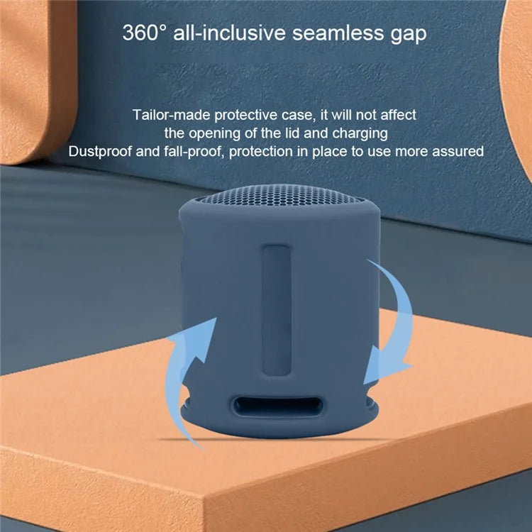 For Sony SRS-XB13 Portable Speaker Sleeve Silicone Case Protective Cover with Carrying Strap