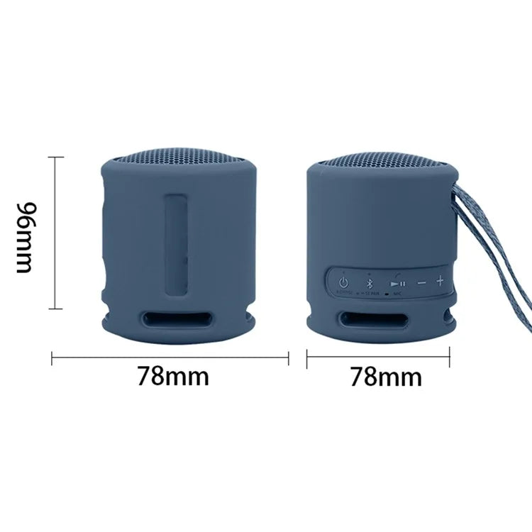 For Sony SRS-XB13 Portable Speaker Sleeve Silicone Case Protective Cover with Carrying Strap