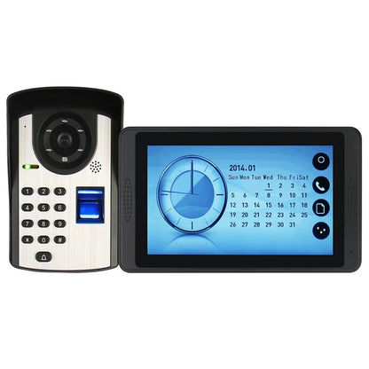 620FD11 7-inch Indoor Monitor + Password Fingerprint HD Door Bell Camera, EU Plug