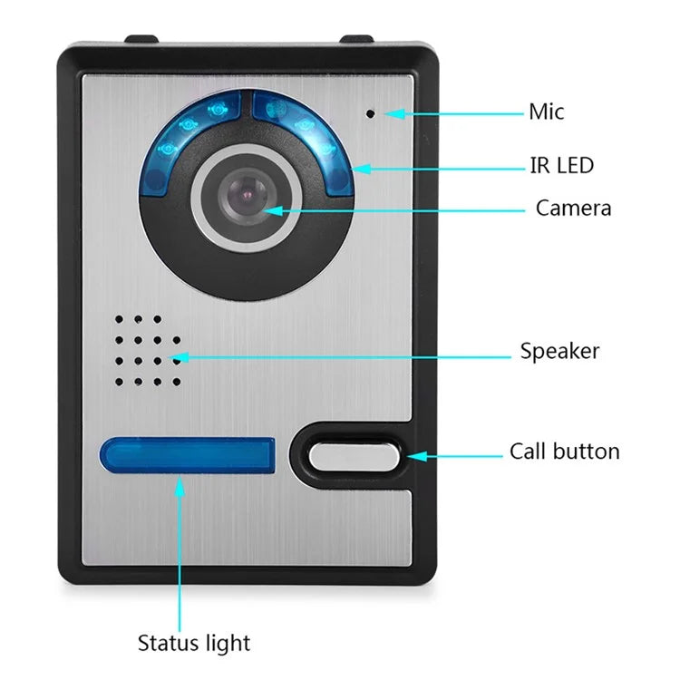 815FA13 3 Monitor+1 Camera EU Plug 7" Video Door Phone Intercom Doorbell