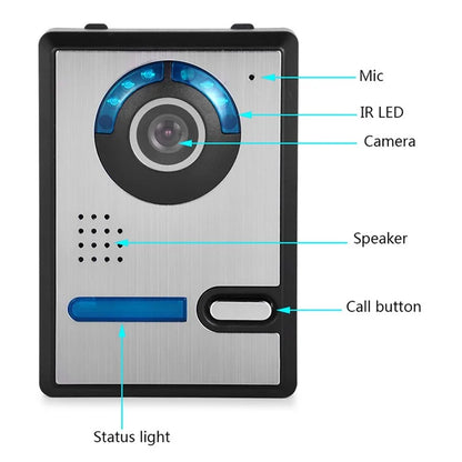 815FA13 3 Monitor+1 Camera EU Plug 7" Video Door Phone Intercom Doorbell