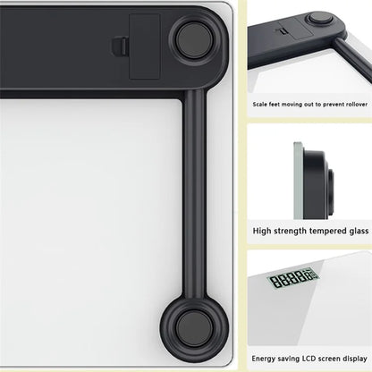 CW301 26x26CM Digital Bathroom Scale Accurate Body Scale with 2000mAh Battery