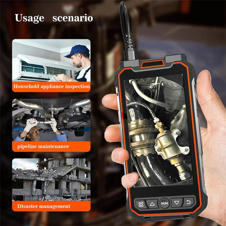 MS20 2m Hard Wire LED 5-Inch Screen Borescope Single Lens Endoscope Camera