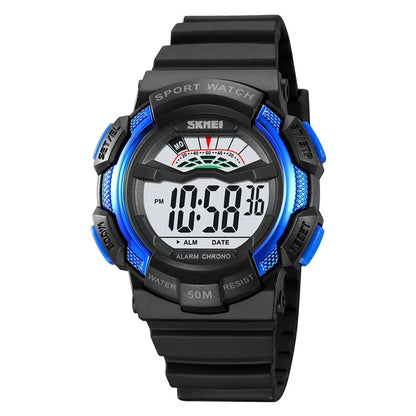 SKMEI 2153 50m Waterproof Wrist Watch TPU Strap EL Backlight Electronic Watch
