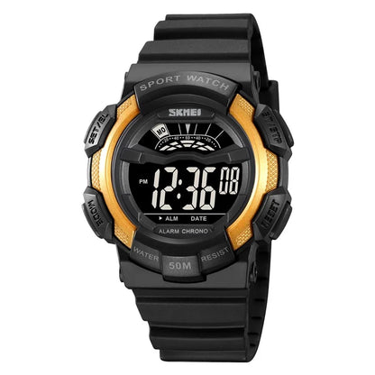 SKMEI 2153 50m Waterproof Wrist Watch TPU Strap EL Backlight Electronic Watch