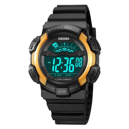 SKMEI 2153 50m Waterproof Wrist Watch TPU Strap EL Backlight Electronic Watch