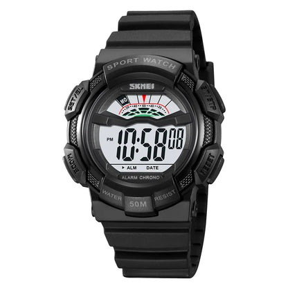 SKMEI 2153 50m Waterproof Wrist Watch TPU Strap EL Backlight Electronic Watch